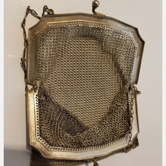 Vintage Antique Whiting & Davis Flapper Purse Link Bag With Clasp - Picture 6 of 8